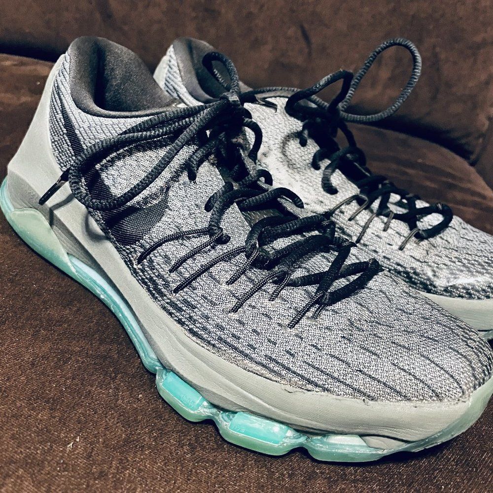 Nike KD 8 VIII "Hunt's Hill Night" Sz 8 Grey-Green Glow 749375-020 Kevin Durant